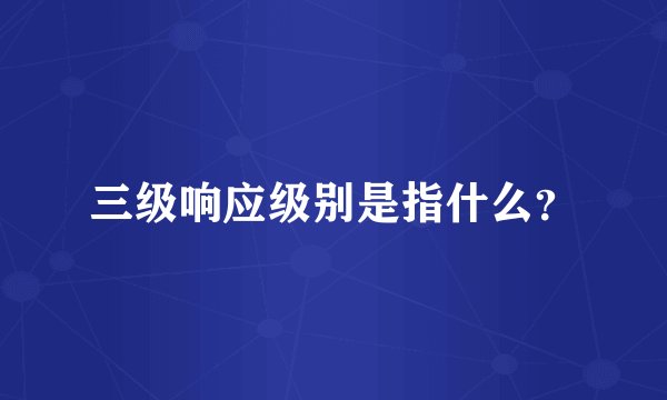三级响应级别是指什么？