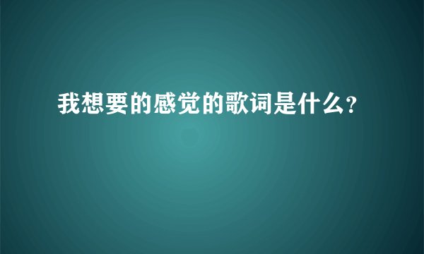 我想要的感觉的歌词是什么？