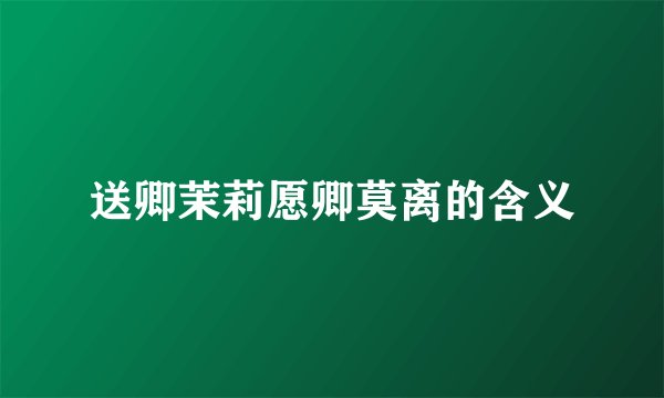 送卿茉莉愿卿莫离的含义