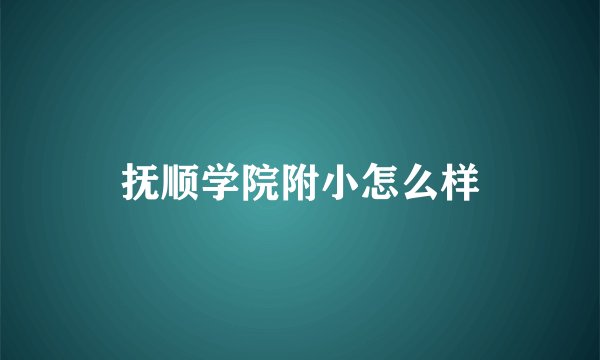 抚顺学院附小怎么样
