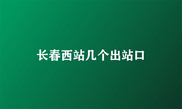 长春西站几个出站口