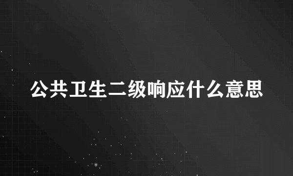 公共卫生二级响应什么意思