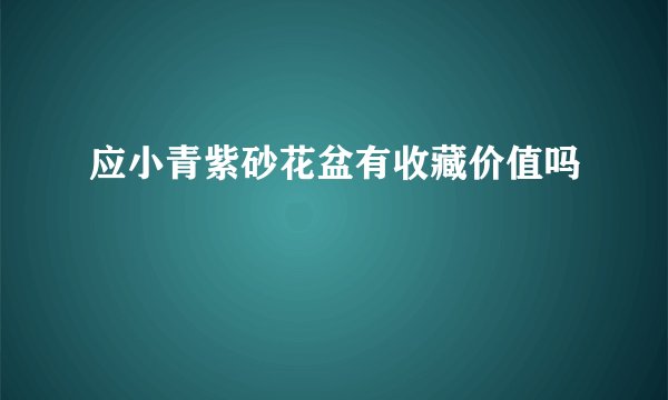 应小青紫砂花盆有收藏价值吗