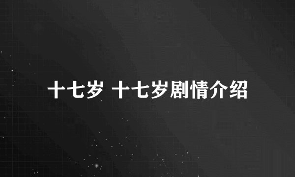 十七岁 十七岁剧情介绍
