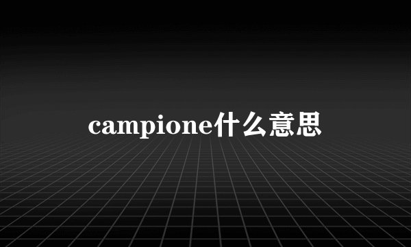 campione什么意思