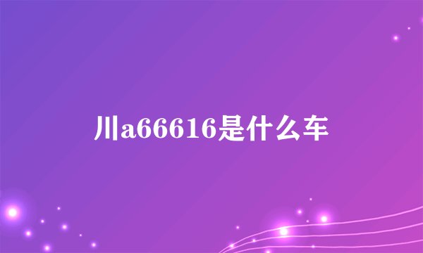 川a66616是什么车