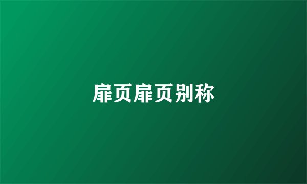 扉页扉页别称