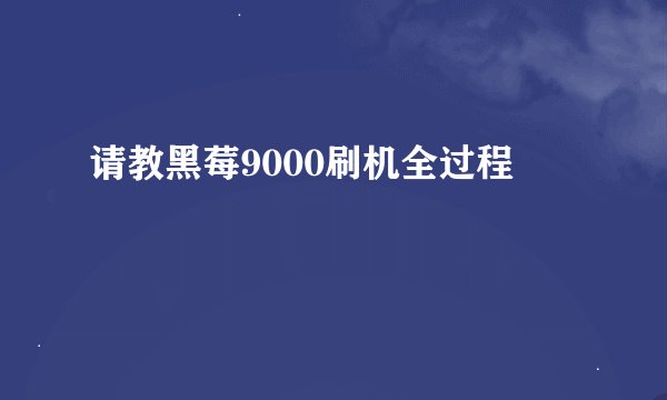 请教黑莓9000刷机全过程