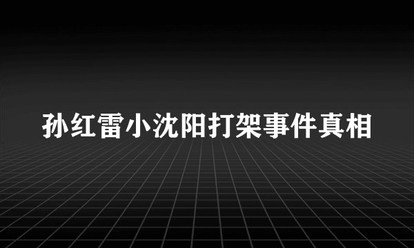 孙红雷小沈阳打架事件真相