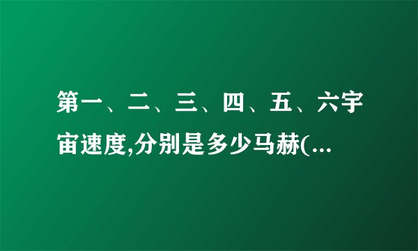第一、二、三、四、五、六宇宙速度,分别是多少马赫(音速)?
