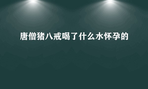 唐僧猪八戒喝了什么水怀孕的