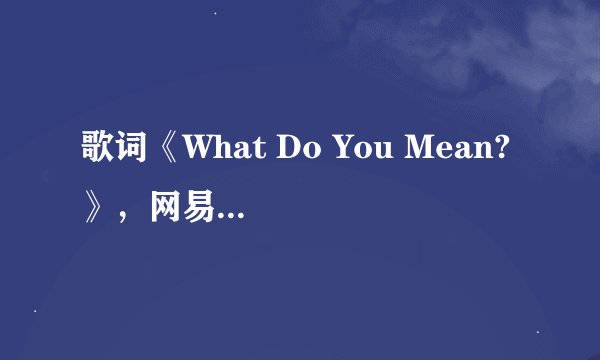 歌词《What Do You Mean? 》，网易云可听~