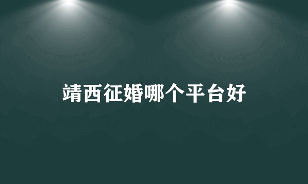 靖西征婚哪个平台好