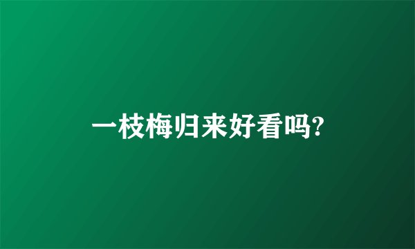 一枝梅归来好看吗?