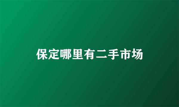保定哪里有二手市场