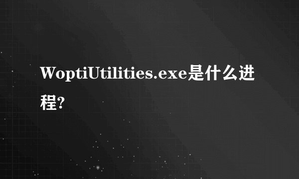 WoptiUtilities.exe是什么进程?