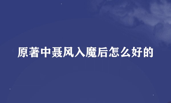 原著中聂风入魔后怎么好的