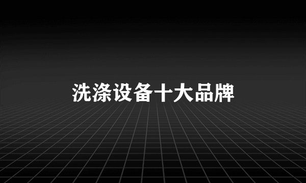 洗涤设备十大品牌