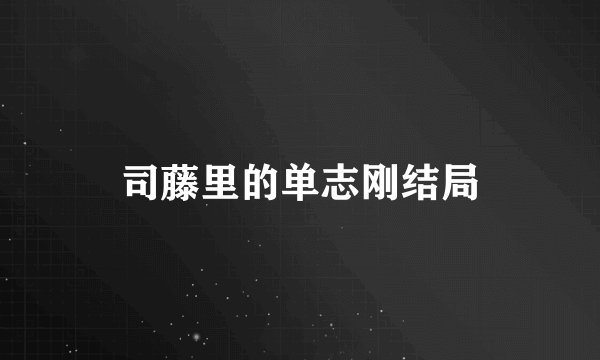 司藤里的单志刚结局