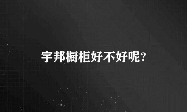 宇邦橱柜好不好呢?