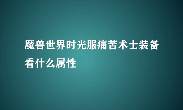魔兽世界时光服痛苦术士装备看什么属性