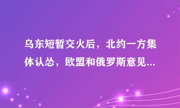 乌东短暂交火后，北约一方集体认怂，欧盟和俄罗斯意见达成一致