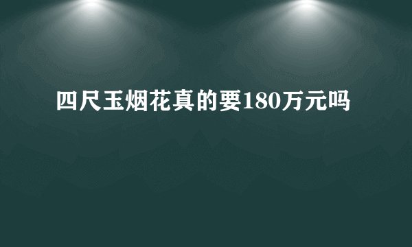四尺玉烟花真的要180万元吗