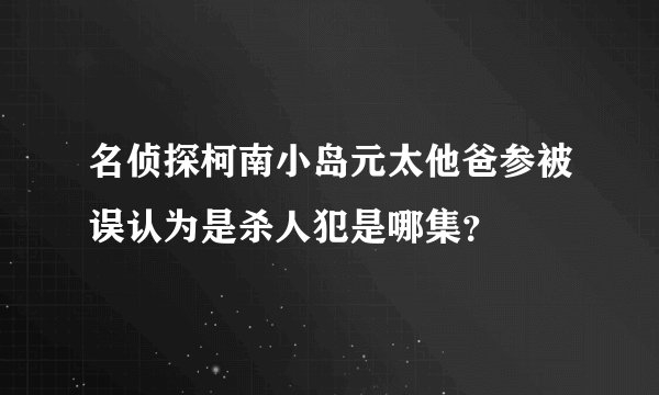 名侦探柯南小岛元太他爸参被误认为是杀人犯是哪集？