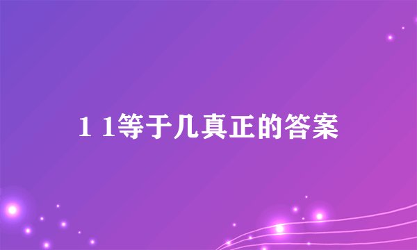 1 1等于几真正的答案