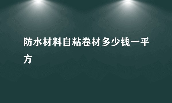 防水材料自粘卷材多少钱一平方
