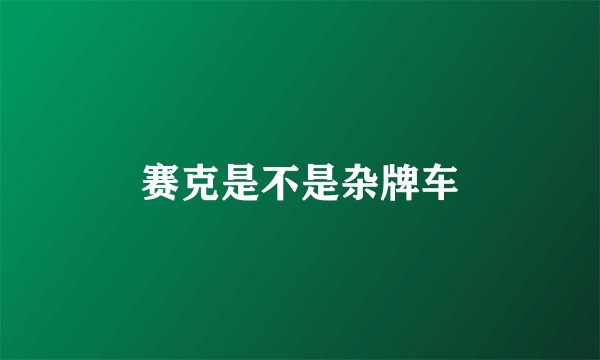 赛克是不是杂牌车