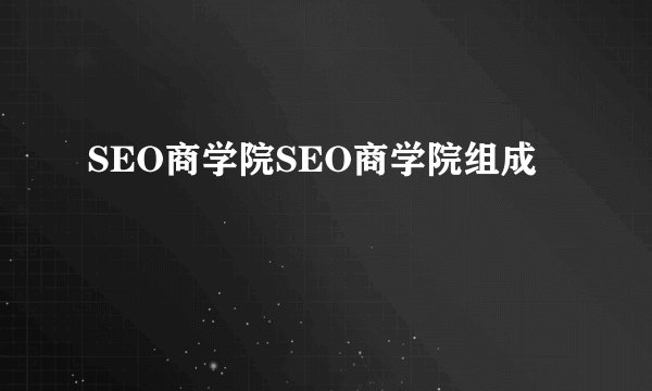 SEO商学院SEO商学院组成