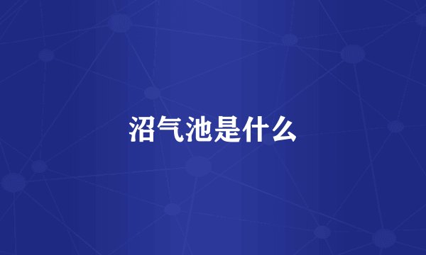 沼气池是什么