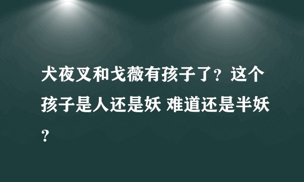 犬夜叉和戈薇有孩子了？这个孩子是人还是妖 难道还是半妖？