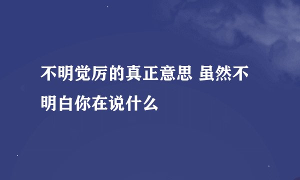 不明觉厉的真正意思 虽然不明白你在说什么