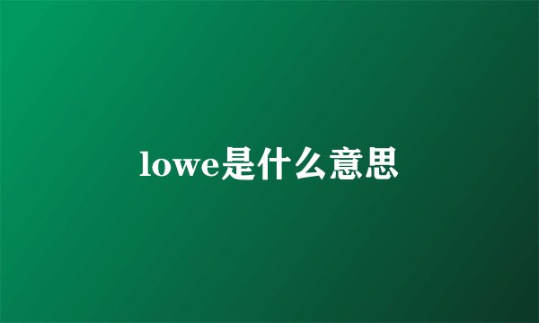 lowe是什么意思