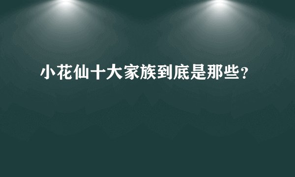 小花仙十大家族到底是那些？