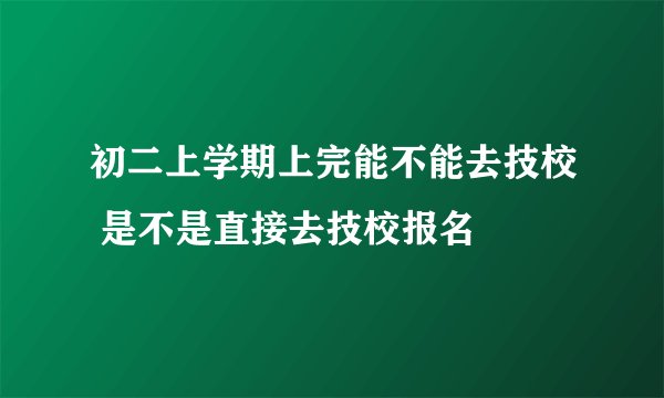 初二上学期上完能不能去技校 是不是直接去技校报名