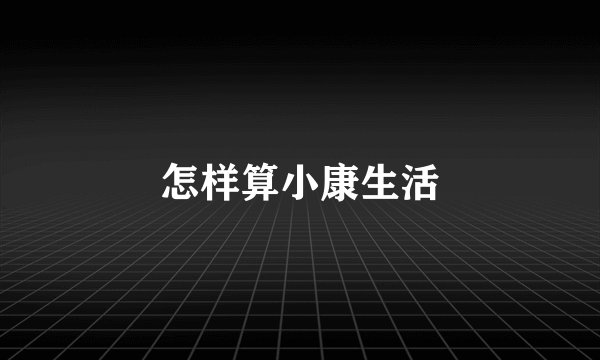 怎样算小康生活