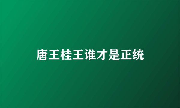 唐王桂王谁才是正统