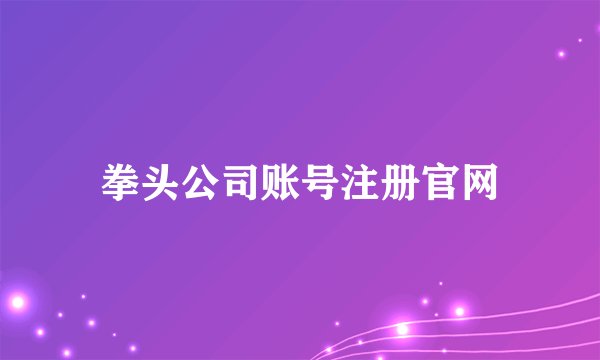 拳头公司账号注册官网