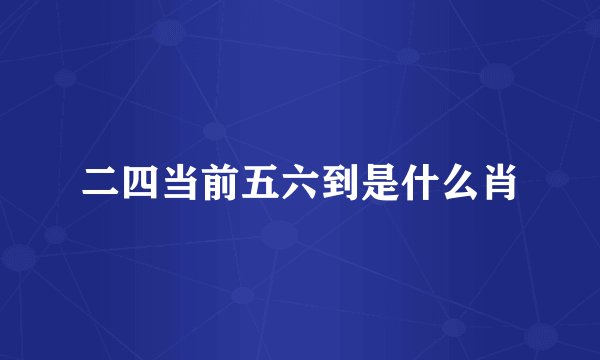 二四当前五六到是什么肖