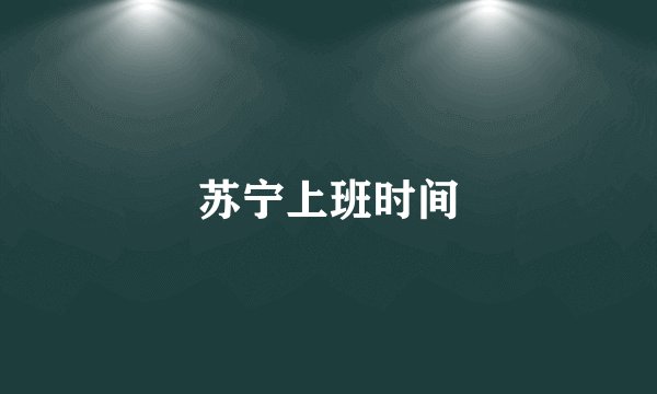 苏宁上班时间