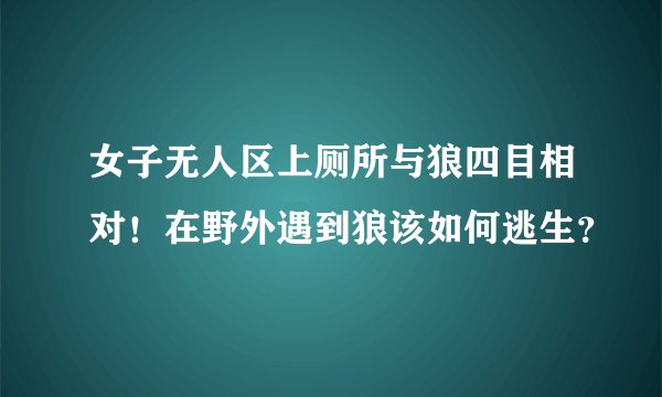 女子无人区上厕所与狼四目相对！在野外遇到狼该如何逃生？