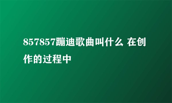 857857蹦迪歌曲叫什么 在创作的过程中