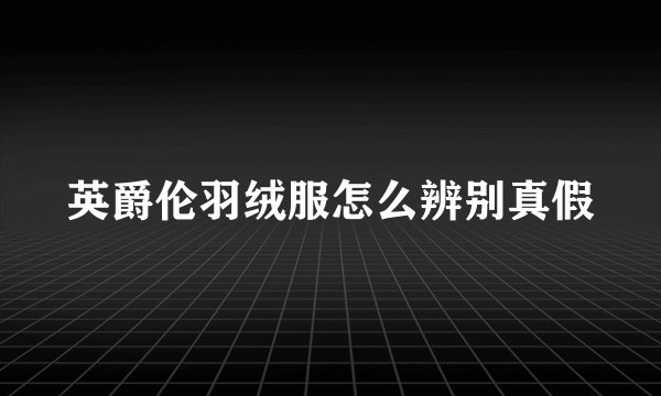 英爵伦羽绒服怎么辨别真假