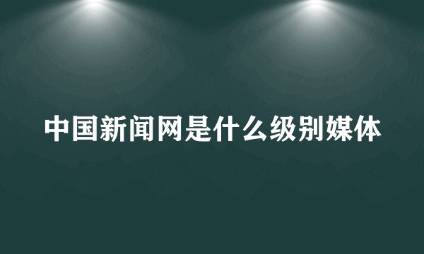 中国新闻网是什么级别媒体