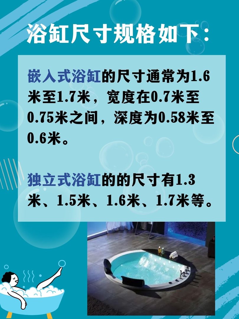 浴缸尺寸规格图片
