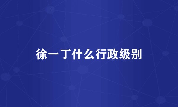 徐一丁什么行政级别