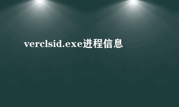 verclsid.exe进程信息